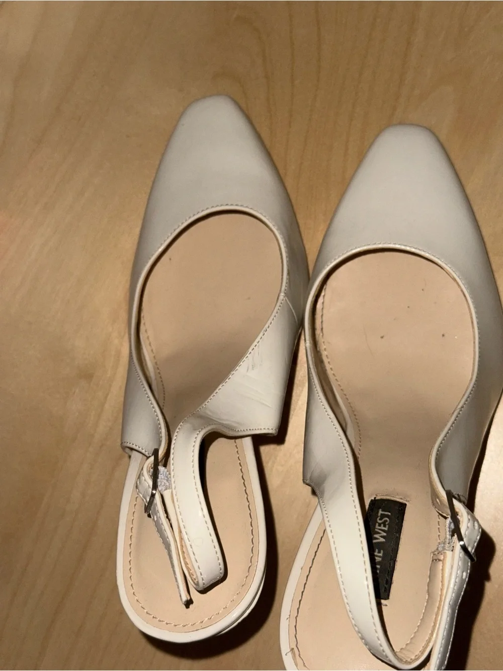 Off-white Nine West Patent Slingback Heels - Women